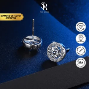 Anting Luxury Round Moissanite