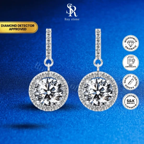 Anting Fleur Moissanite