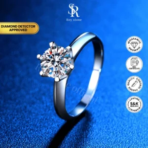 Cincin Chrysan 3 & 5 CT Moissanite - Image 4