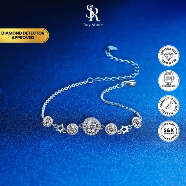 Gelang Luxury Round Moissanite