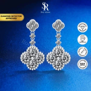 Anting Clover Moissanite